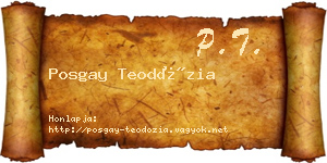 Posgay Teodózia névjegykártya